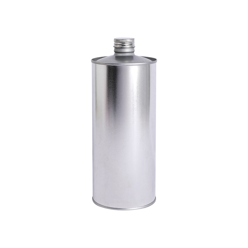 1 l/500 ml Reinigungsmittel-Blechdose mit Schraubverschluss, Innenstopfen aus Kunststoff und Metalldeckel